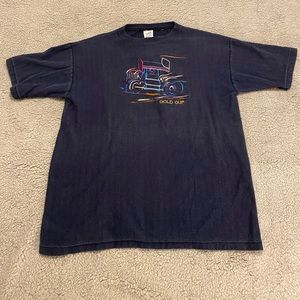 Vintage Silver Dollar Speedway Gold Cup Embroidered‎ T Shirt Men’s Large USA